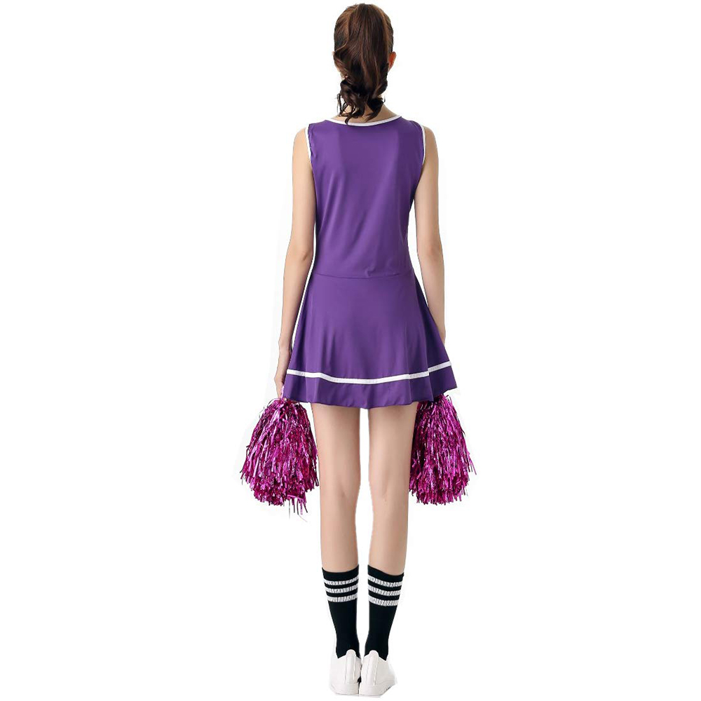 Фиолетовый костюм болельщицы, нарядное платье, школьная музыкальная форма черлидинга, без помпонов