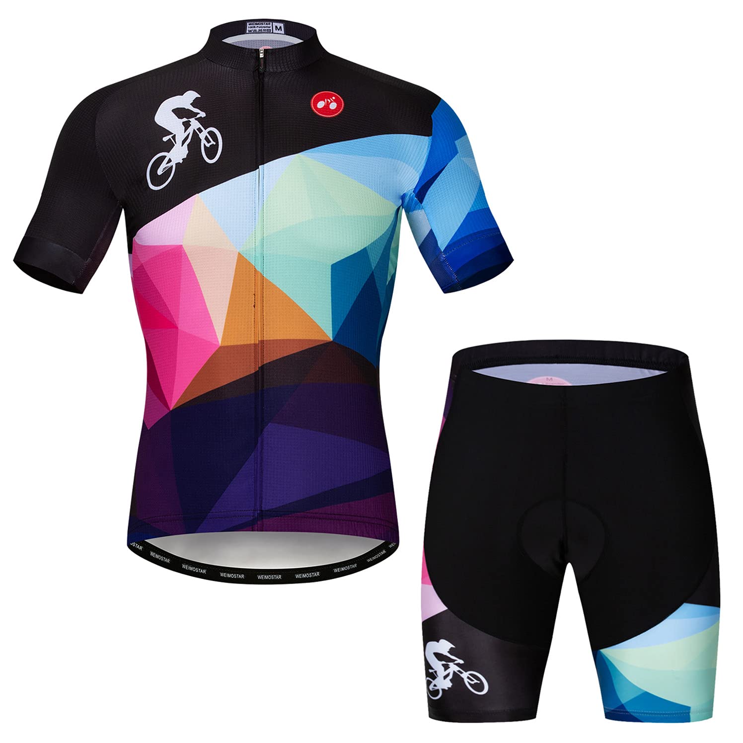 Комплект велосипедных шорт из джерси с подкладкой для мужчин на велосипеде